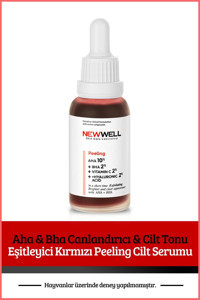 New Well Aha & Bha Canlandırıcı & Cilt Tonu Eşitleyici Kırmızı Canlandırıcı Yaşlanma Kırışıklık Karşıtı Jel Yüz Serumu 30 ml