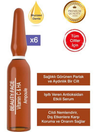 Beauty Collection Vitamin C & HA Canlandırıcı Ampul Yüz Serumu 6x2 ml