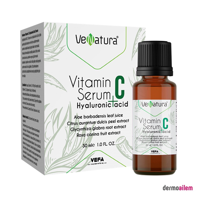 Venatura Vitamin C Serum + Hyaluronic Acid Yüz Dolgunlaştıran Canlandırıcı Kırışıklık Karşıtı Jel Yüz Serumu 30 ml