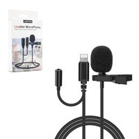 Hadron HD-566 Profesyonel 3.5 mm Kablolu Yayıncı Yaka Mikrofonu Siyah