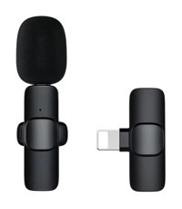 Schitec K11 Lightning Kablosuz Bluetooth Yaka Mikrofonu Siyah