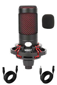 Midex Cxn-30 Profesyonel Condenser 3.5 mm Kablolu Yayıncı Oyuncu Masaüstü Mikrofonu Siyah