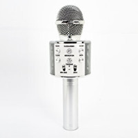 Winex Karaoke Mikrofonu Type A Kablosuz Bluetooth USB RGB El Mikrofonu Gümüş