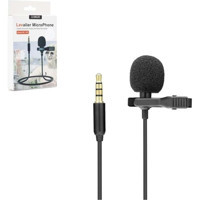 Hadron HD-563 Profesyonel 3.5 mm Kablolu Yayıncı Yaka Mikrofonu Siyah