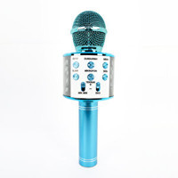 Winex Karaoke Mikrofonu Type A Kablosuz Bluetooth USB RGB El Mikrofonu Mavi
