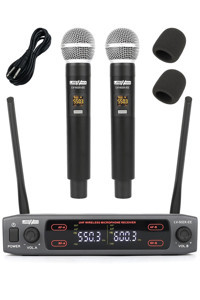 Lastvoice Lv-502EE UHF Dijital 2x30 Kanal Çiftli Kablosuz El Mikrofonu Siyah