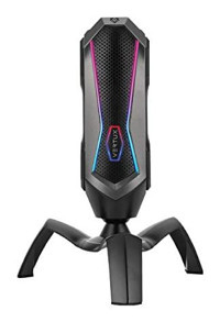 Vertux Marshal Type C Kablolu Yayıncı USB RGB Oyuncu Masaüstü Mikrofonu Siyah