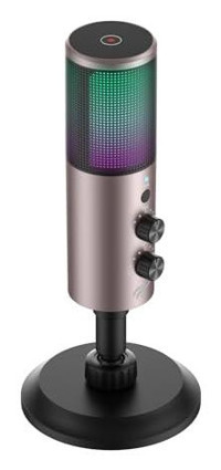 Havit Gamenote GK61 Profesyonel 3.5 mm Kablolu Yayıncı USB RGB Oyuncu Masaüstü Mikrofonu Gümüş
