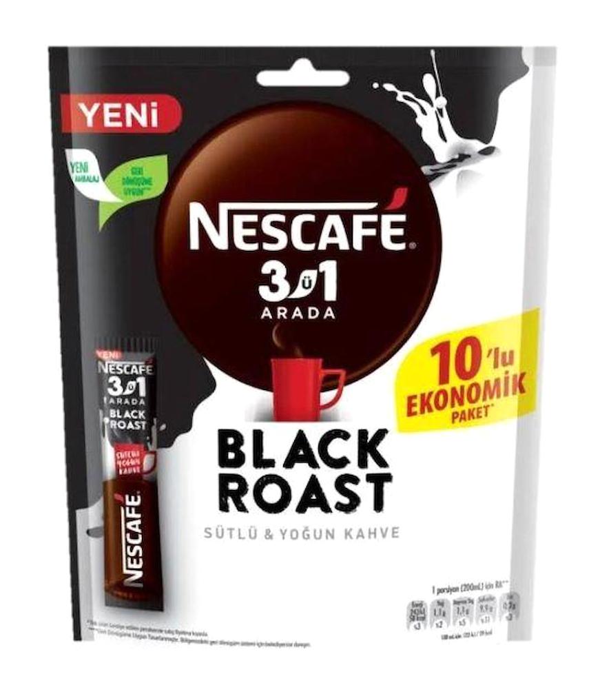 Nescafe 3'ü 1 Arada Black Roast Sütlü 40x15 gr Hazır Kahve