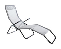 Andoutdoor Tumbona Metal Katlanır Şezlong Gri