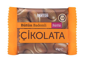 Harras Bütün Bademli Sütlü Çikolata 65 gr