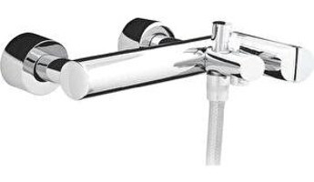 Creavit Sm2500 Smooth Pirinç Çift Delikli Yarı Ankastre Kare Banyo Bataryası Gümüş