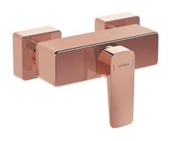 Artema Root Square A4276126 Krom Çift Delikli Aç Kapa Yarı Ankastre Kare Banyo Bataryası Bakır
