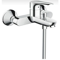 Hansgrohe Logis 71415000 Pirinç Çift Delikli Aç Kapa Yarı Ankastre Kare Banyo Bataryası Gümüş