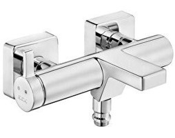 Eca Purity 102102477h Pirinç Çift Delikli Çevirmeli Solo Kare Banyo Bataryası Gümüş
