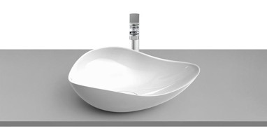 Roca Tekli Seramik Asimetrik Lavabo Beyaz