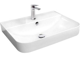 Turavit Luna Tekli 45 cm Seramik Dikdörtgen Lavabo Beyaz