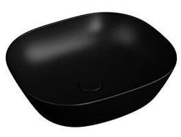 Vitra Plural 7810B4830016 Tekli 45 cm Seramik Kare Lavabo Siyah