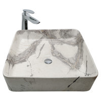 Paluci Öykü Calacatta Tekli 40 cm Porselen Dikdörtgen Lavabo Beyaz
