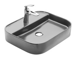 Paluci Anka Tekli 55 cm Porselen Dikdörtgen Lavabo Koyu Gri