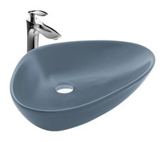Paluci Doğa Tekli 58 cm Porselen Asimetrik Lavabo Koyu Yeşil