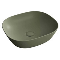 Vitra Plural7810B4750016 Tekli 45 cm Seramik Kare Lavabo Mat Yosun Yeşili