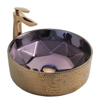 Paluci Melissa Tekli 41 cm Porselen Yuvarlak Lavabo Rose Gold