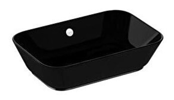 Vitra Geo 7425b0700012 Tekli 60 cm Seramik Dikdörtgen Lavabo Siyah