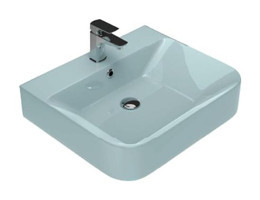 Paluci Mia Tekli 55 cm Porselen Dikdörtgen Lavabo Açık Mavi