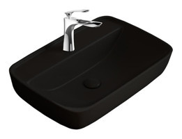 Paluci Enzo Tekli 60 cm Porselen Dikdörtgen Lavabo Siyah