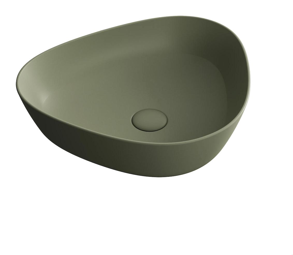 Vitra Plural7812B4750016 Tekli 47 cm Seramik Üçgen Lavabo Mat Yosun Yeşili