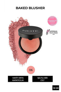 Note No:06 Hot Rose Işıltılı Baked Toz Allık