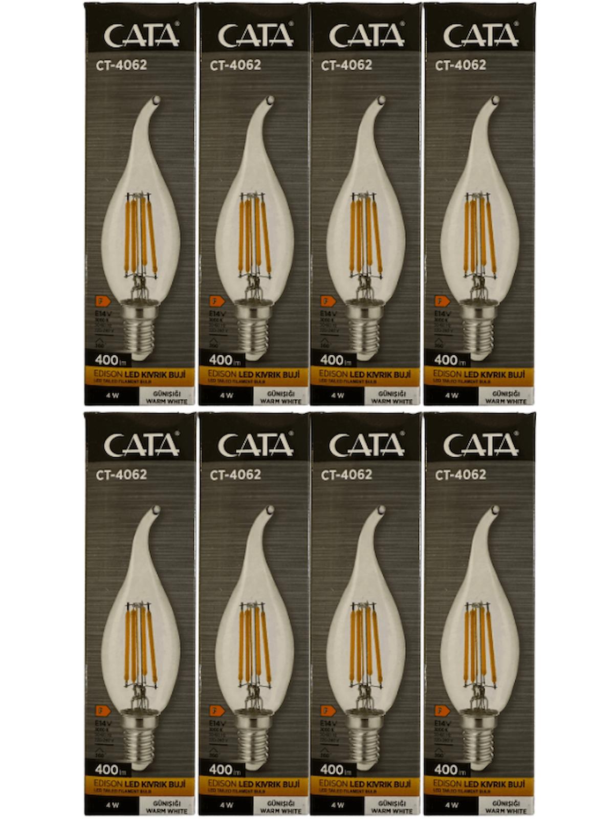Cata CT-4062 4 W Tasarruflu Sarı E14 Buji Led Ampul 8 Adet