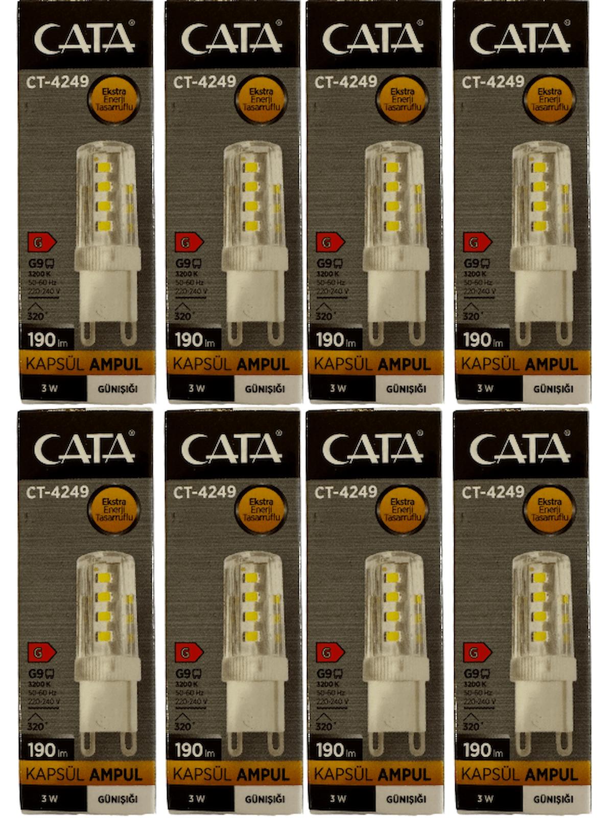 Cata CT-4249 3 W Tasarruflu Sarı G9 Kapsül Led Ampul 8 Adet