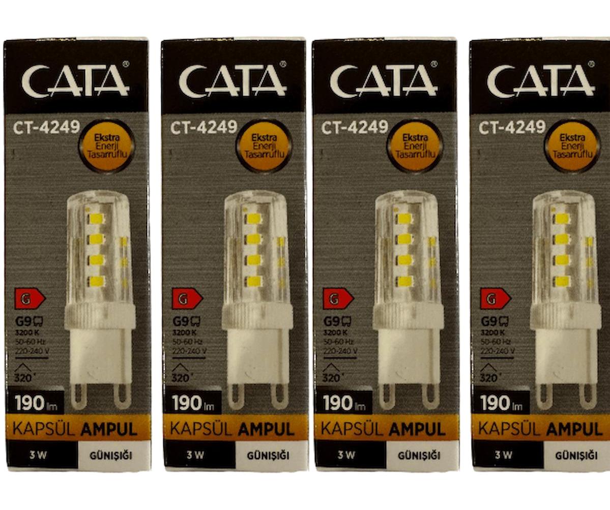 Cata CT-4249 3 W Tasarruflu Sarı G9 Kapsül Led Ampul 4 Adet
