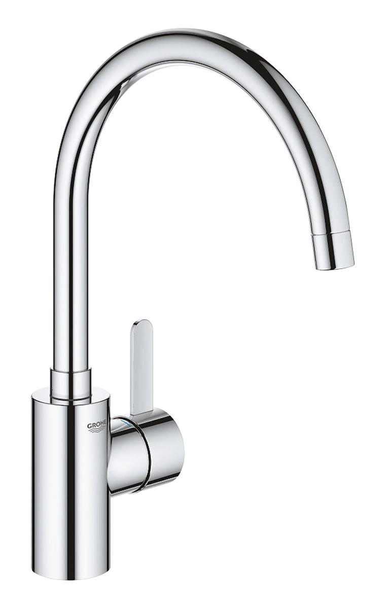 Grohe Eurosmart Cosmo-32843002 Kuğu Çift Girişli Aç Kapa Eviye Bataryası Gümüş