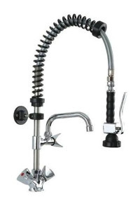 Cancan MT06 Deluxe Spiralli Çift Girişli Çevirmeli Eviye Bataryası Gümüş