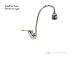 Arçe Spiralli Kuğu Çift Girişli Aç Kapa Eviye Bataryası Gümüş