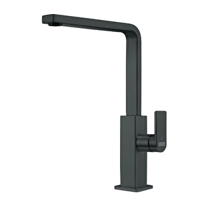 Franke Mythos Flat Black Steel 1150550441 Kuğu Çift Girişli Aç Kapa Eviye Bataryası Siyah