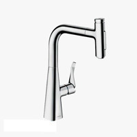 Hansgrohe Metris Select M71 73822000 Spiralli Çift Girişli Aç Kapa Eviye Bataryası Gümüş
