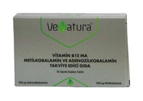 Venatura Vitamin B12 Ma Aromasız Yetişkin Vitamin 30 Tablet