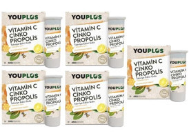 You Plus Vitamin C Çinko Propolis Efervesan Limonlu Yetişkin Vitamin 5x20 Tablet