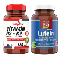 Ncs Lutein Astaxanthin - Vitamin D3 K2 Aromasız Yetişkin Vitamin 120 Tablet