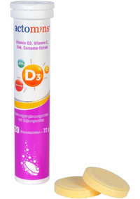 Actomins Vitamin D3 Bitki Ekstralar Yetişkin Vitamin 20 Tablet