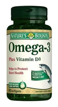 Nature'S Bounty Omega 3 +Plus Vitamin D3 Aromasız Yetişkin Vitamin 60 Kapsül