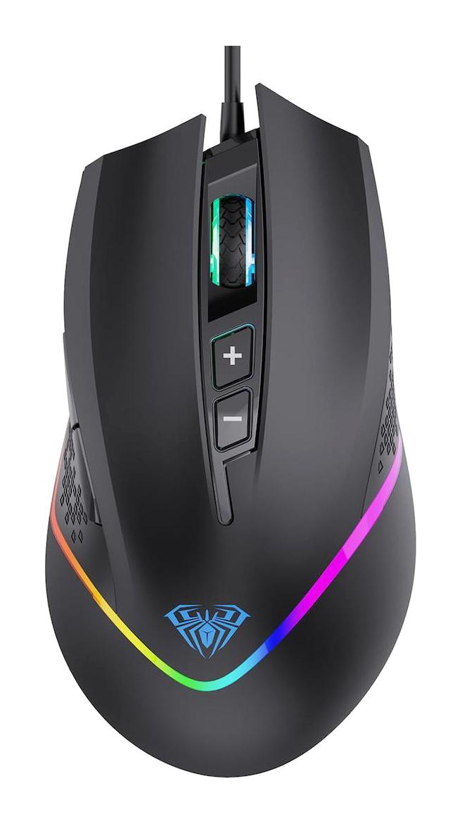 Aula F805 RGB Ergonomik Makrolu Kablolu Siyah Optik Gaming Mouse