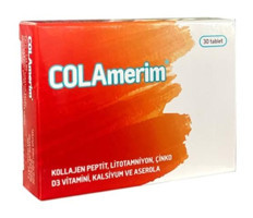 Colamerim Kollajen Çinko Ve D3 Vitamini Aromasız Yetişkin Vitamin 30 Kapsül