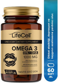 Lifecell Omega3 Aromasız Yetişkin Vitamin 60 Softgel