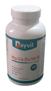 Dayvit Kalsiyum Magnesium Vitamin D Çinko Aromasız Yetişkin Vitamin 180 Tablet