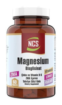 Ncs Magnesium Bisglisinat Çinko Folic Acid Vitamin B 6 Aromasız Yetişkin Vitamin 60 Tablet